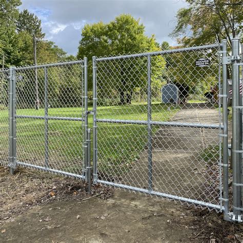 chain link fence double gate