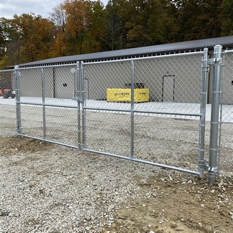 chain link fence double swing gate