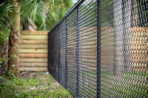 chain link fence with plastic