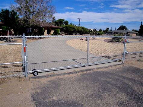 sliding chain link fence gate