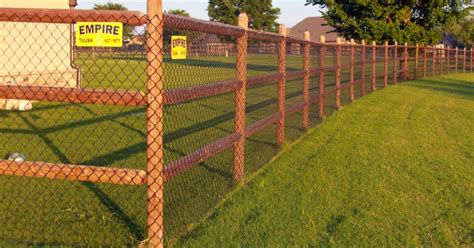 wood and chain link fence