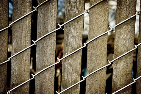 wood fence slats chain link